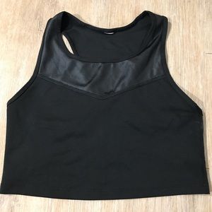 Black cropped workout top